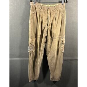 VTG Y2K bugle boy men cargo pants tan 34 utility gorpcore skater grunge baggy